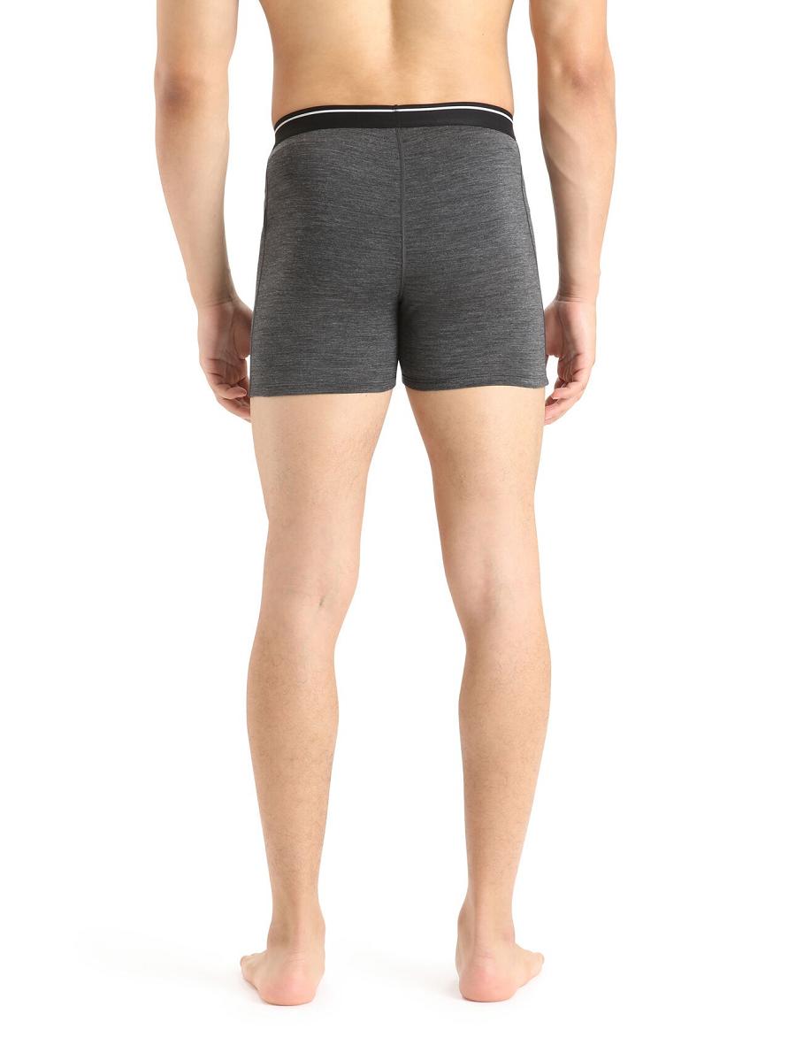 Bielizny Icebreaker Merino Anatomica Boxers Męskie Czarne Szare | PL 1631VRWD